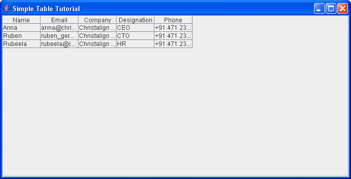 SimpleTable Basic